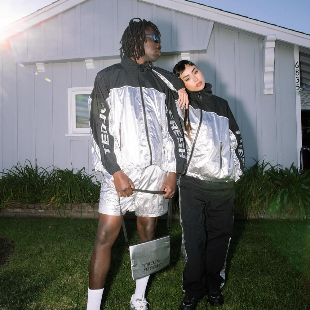 Teddy Fresh silver track collection track jacket xl/2xl